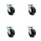 Service Caster 5 Inch Phenolic Swivel Caster Set with Roller Bearing and Swivel Lock SCC SCC-30CS520-PHR-BSL-4 - alternate 1